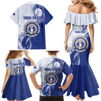 Personalized Northern Mariana Islands Family Matching Mermaid Dress and Hawaiian Shirt CNMI Seal