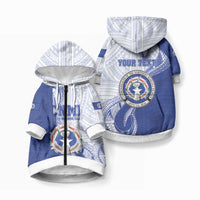 Personalized Northern Mariana Islands Pet Hoodie CNMI Seal LT05 Zip-up Blue - Polynesian Pride