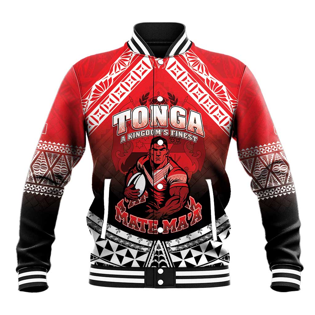 Custom Rugby Tonga MMT Baseball Jacket Mana O Tonga - Polynesian Pride