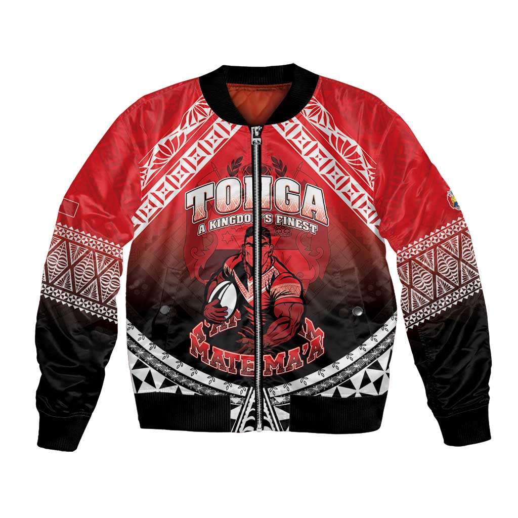 Custom Rugby Tonga MMT Bomber Jacket Mana O Tonga - Polynesian Pride