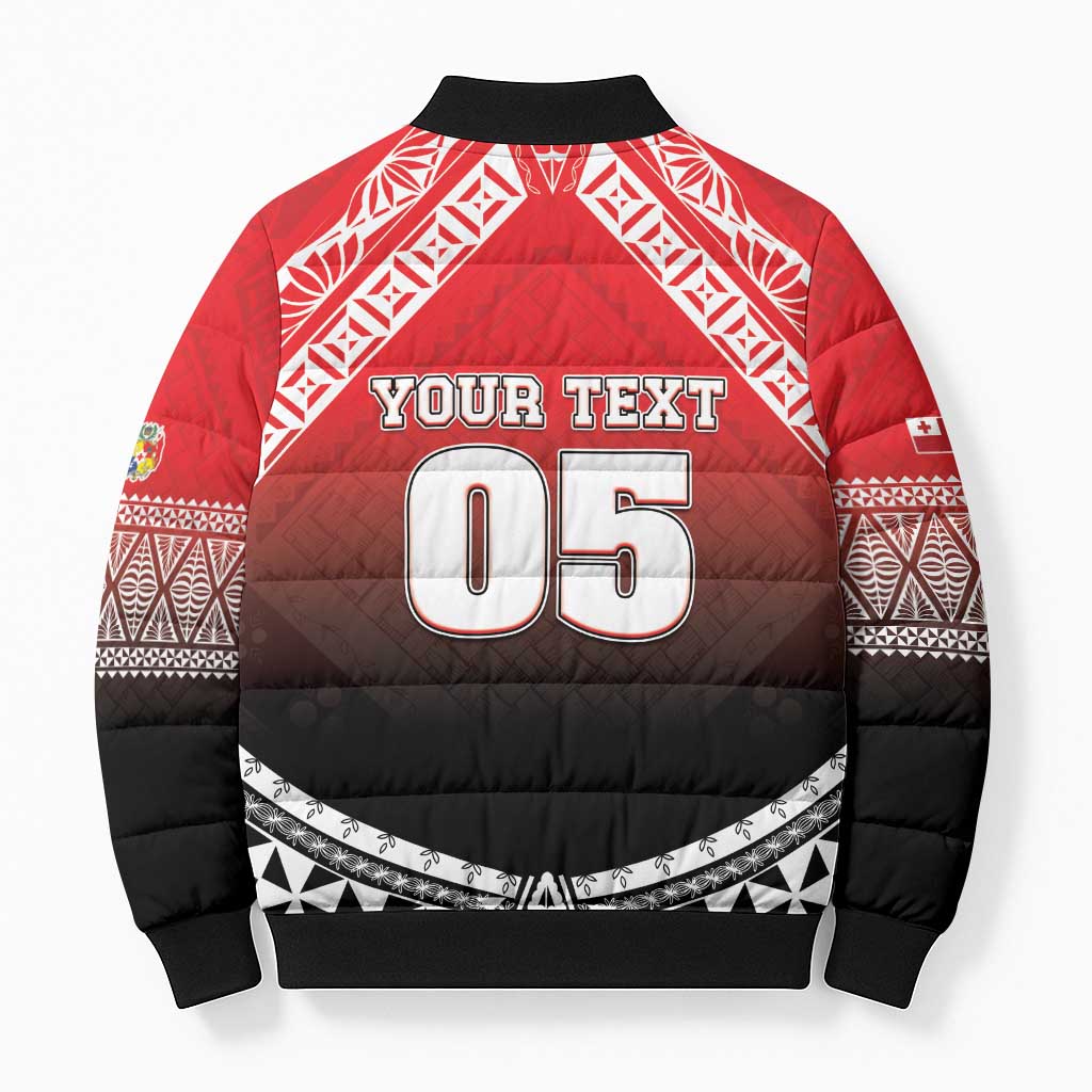 Custom Rugby Tonga MMT Bomber Puffer Jacket Mana O Tonga - Polynesian Pride