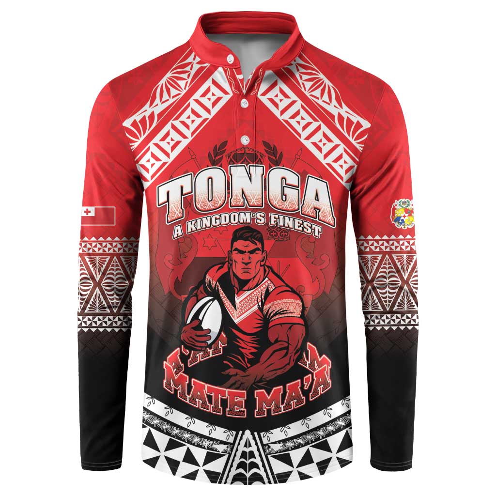Custom Rugby Tonga MMT Button Sweatshirt Mana O Tonga - Polynesian Pride