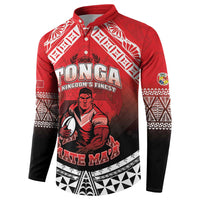 Custom Rugby Tonga MMT Button Sweatshirt Mana O Tonga - Polynesian Pride