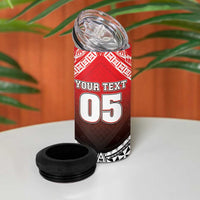 Custom Rugby Tonga MMT 4 in 1 Can Cooler Tumbler Mana O Tonga - Polynesian Pride