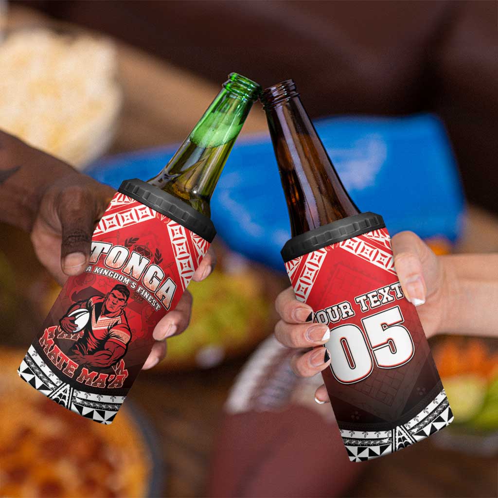 Custom Rugby Tonga MMT 4 in 1 Can Cooler Tumbler Mana O Tonga - Polynesian Pride