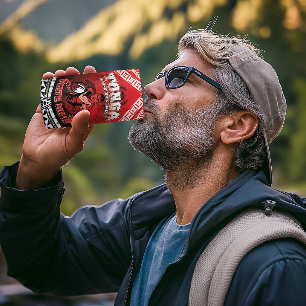 Custom Rugby Tonga MMT 4 in 1 Can Cooler Tumbler Mana O Tonga - Polynesian Pride
