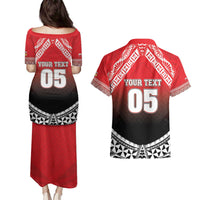 Custom Rugby Tonga MMT Couples Matching Puletasi and Hawaiian Shirt Mana O Tonga - Polynesian Pride