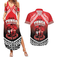 Custom Rugby Tonga MMT Couples Matching Summer Maxi Dress and Hawaiian Shirt Mana O Tonga - Polynesian Pride