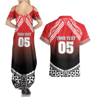 Custom Rugby Tonga MMT Couples Matching Summer Maxi Dress and Hawaiian Shirt Mana O Tonga - Polynesian Pride