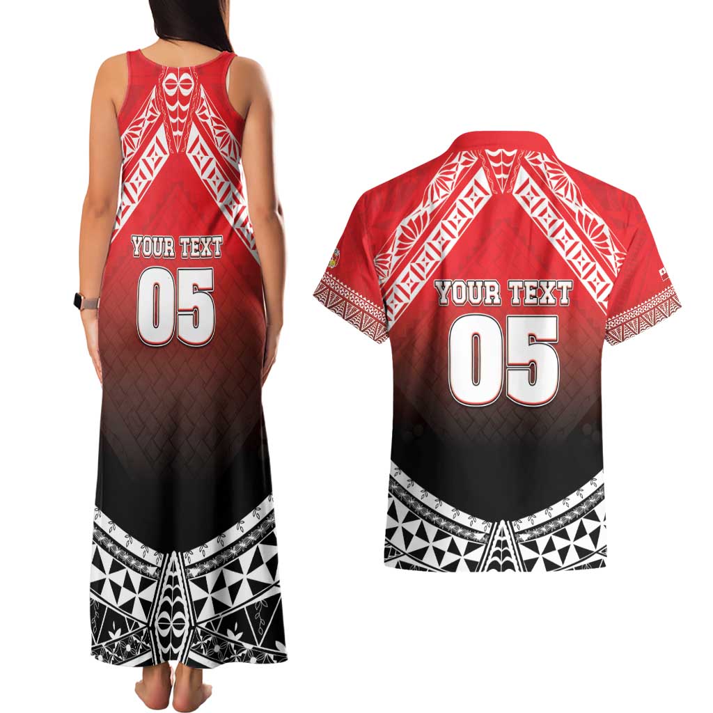 Custom Rugby Tonga MMT Couples Matching Tank Maxi Dress and Hawaiian Shirt Mana O Tonga - Polynesian Pride