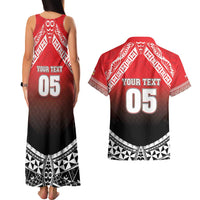 Custom Rugby Tonga MMT Couples Matching Tank Maxi Dress and Hawaiian Shirt Mana O Tonga - Polynesian Pride