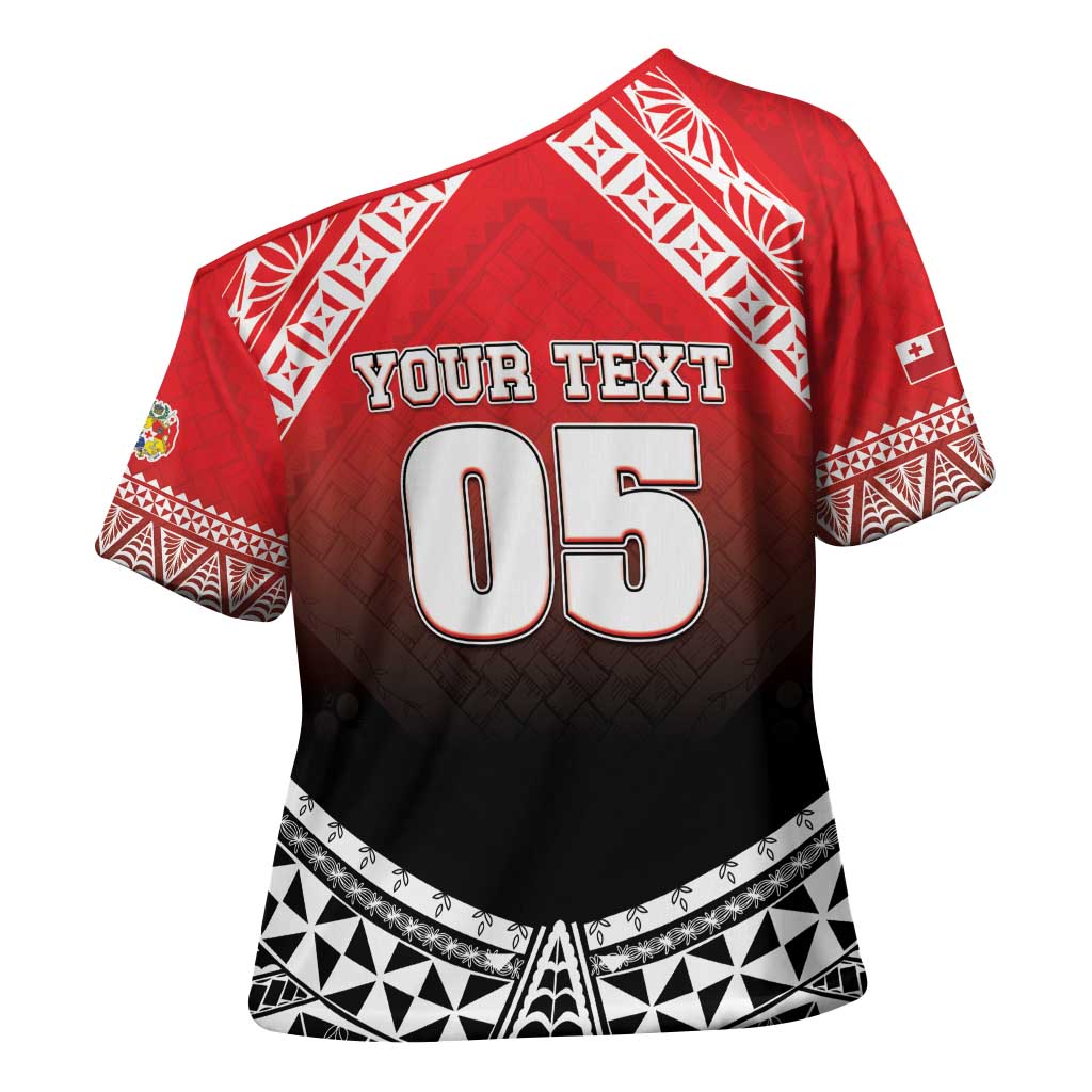 Custom Rugby Tonga MMT Cross Shoulder Shirt Mana O Tonga - Polynesian Pride