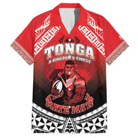 Custom Rugby Tonga MMT Family Matching Off The Shoulder Long Sleeve Dress and Hawaiian Shirt Mana O Tonga - Polynesian Pride