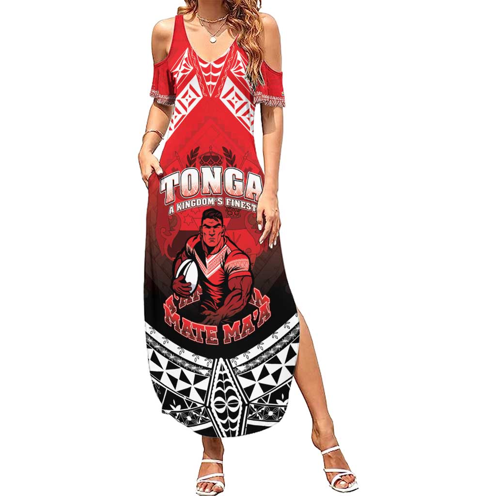 Custom Rugby Tonga MMT Family Matching Summer Maxi Dress and Hawaiian Shirt Mana O Tonga - Polynesian Pride