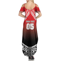 Custom Rugby Tonga MMT Family Matching Summer Maxi Dress and Hawaiian Shirt Mana O Tonga - Polynesian Pride