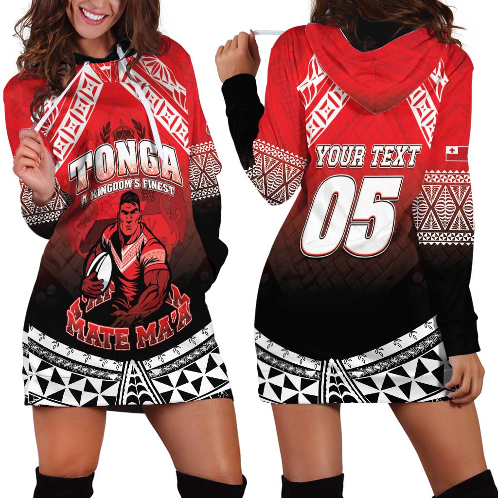 Custom Rugby Tonga MMT Hoodie Dress Mana O Tonga - Polynesian Pride