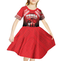 Custom Rugby Tonga MMT Kid Short Sleeve Dress Mana O Tonga - Polynesian Pride