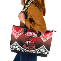 Rugby Tonga MMT Leather Tote Bag Mana O Tonga - Polynesian Pride