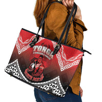 Rugby Tonga MMT Leather Tote Bag Mana O Tonga - Polynesian Pride