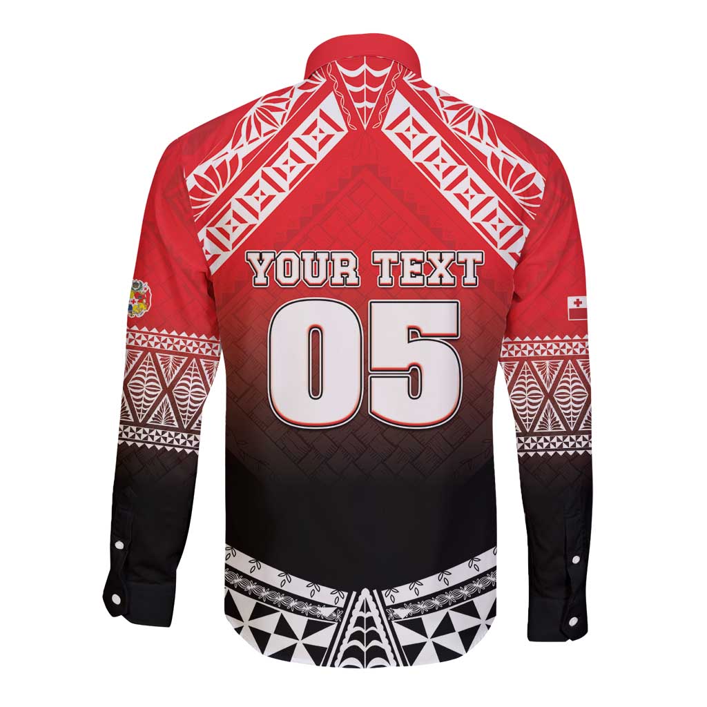 Custom Rugby Tonga MMT Long Sleeve Button Shirt Mana O Tonga - Polynesian Pride