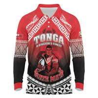 Custom Rugby Tonga MMT Long Sleeve Polo Shirt Mana O Tonga - Polynesian Pride