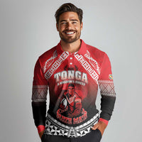 Custom Rugby Tonga MMT Long Sleeve Polo Shirt Mana O Tonga - Polynesian Pride