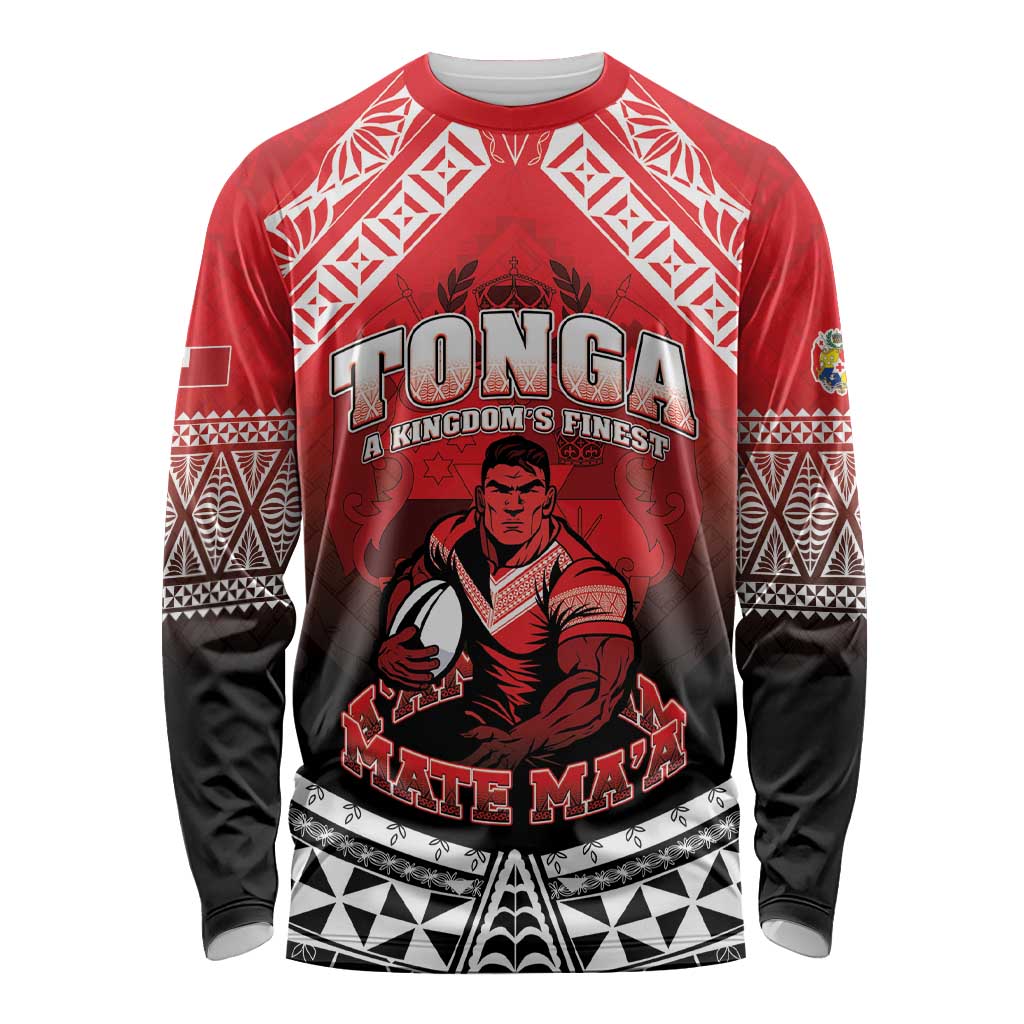 Custom Rugby Tonga MMT Long Sleeve Shirt Mana O Tonga - Polynesian Pride