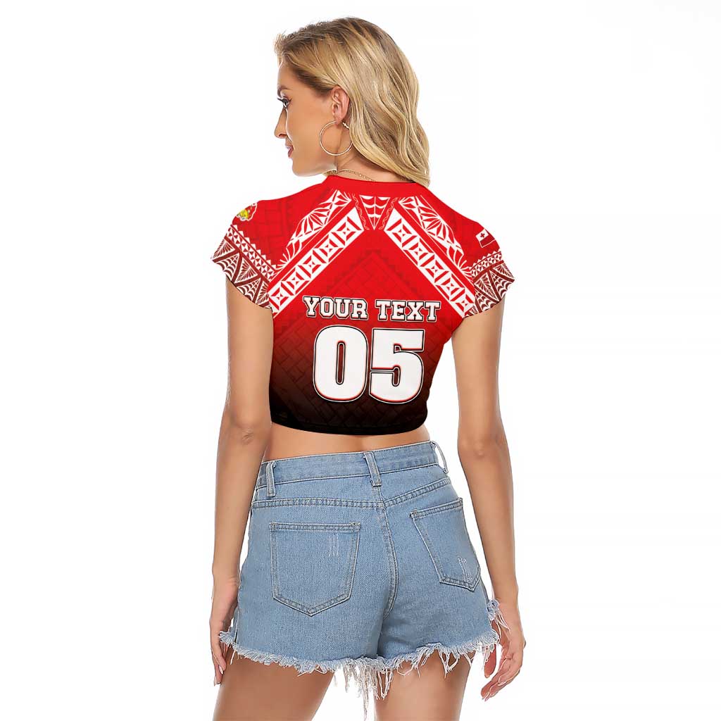 Custom Rugby Tonga MMT Raglan Cropped T Shirt Mana O Tonga - Polynesian Pride