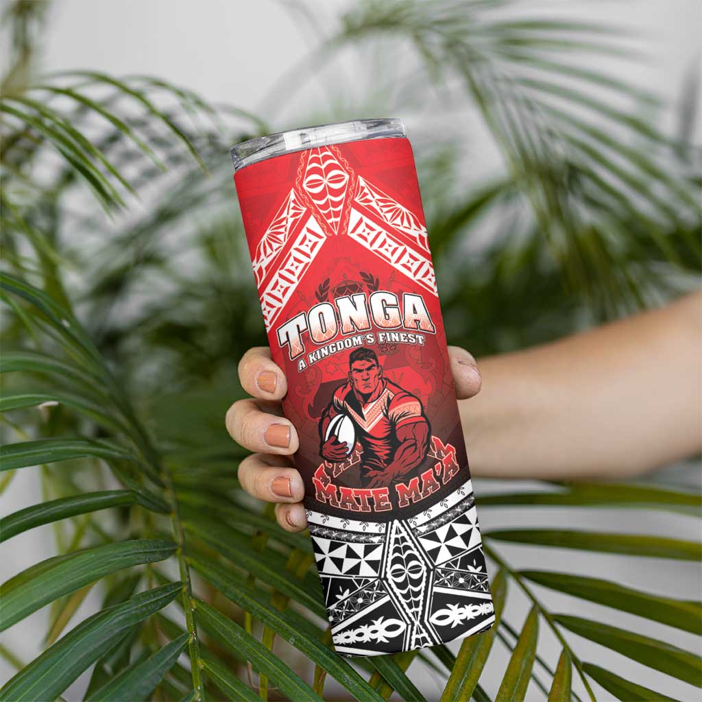 Custom Rugby Tonga MMT Skinny Tumbler Mana O Tonga - Polynesian Pride