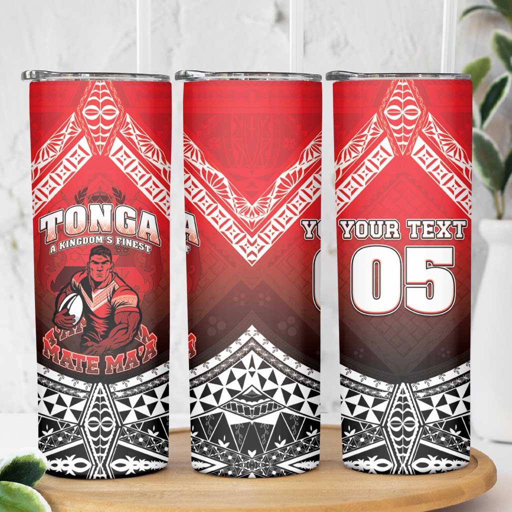 Custom Rugby Tonga MMT Skinny Tumbler Mana O Tonga - Polynesian Pride