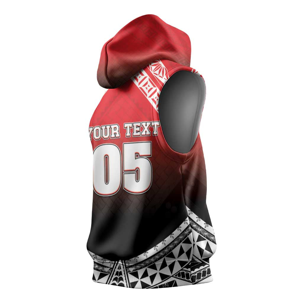 Custom Rugby Tonga MMT Sleeveless Hoodie Mana O Tonga - Polynesian Pride