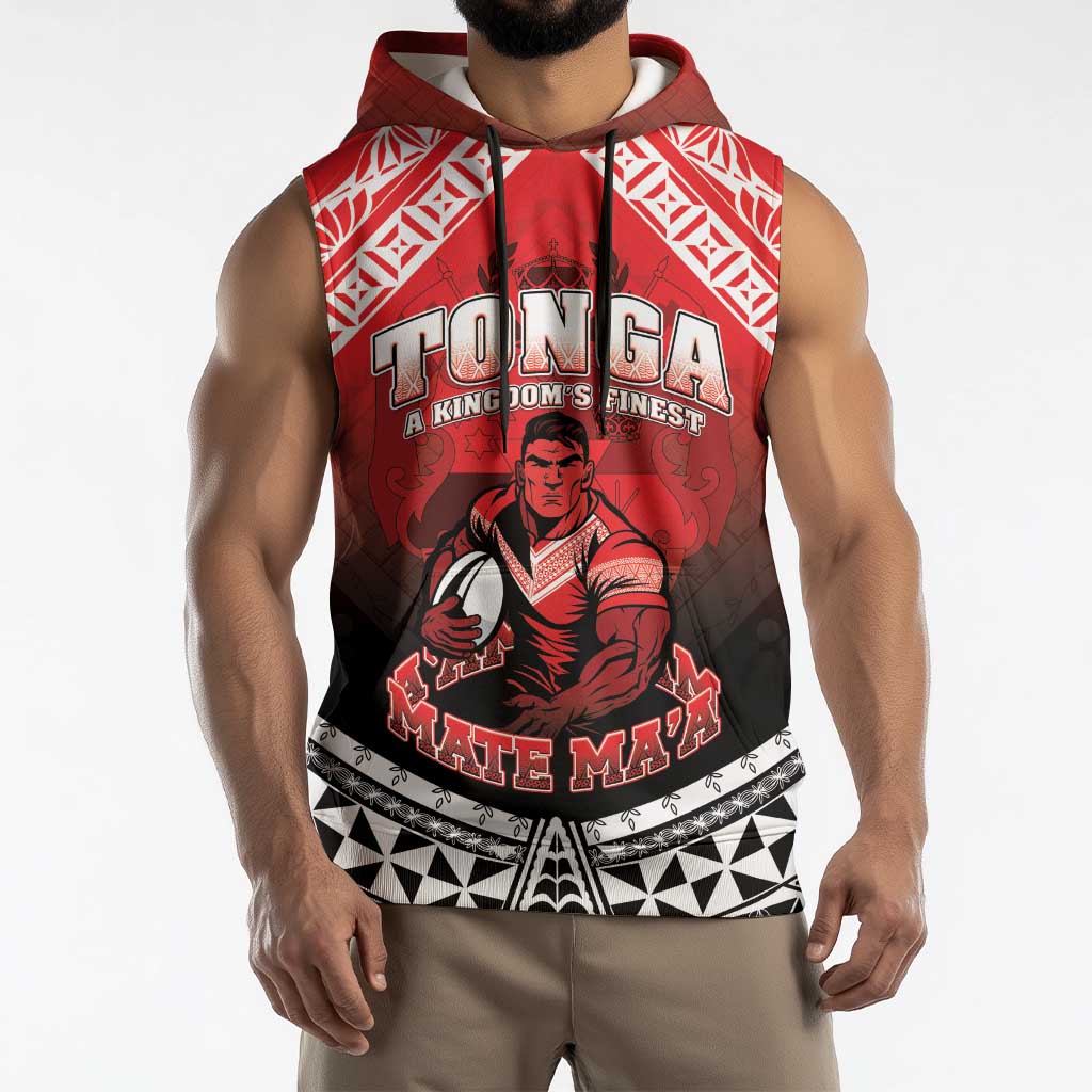 Custom Rugby Tonga MMT Sleeveless Hoodie Mana O Tonga - Polynesian Pride