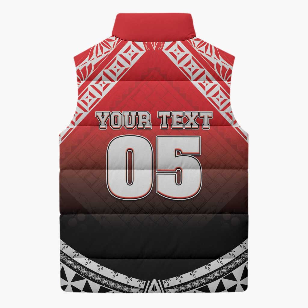 Custom Rugby Tonga MMT Sleeveless Puffer Jacket Mana O Tonga - Polynesian Pride