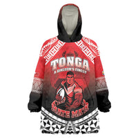 Custom Rugby Tonga MMT Wearable Blanket Hoodie Mana O Tonga - Polynesian Pride