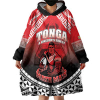 Custom Rugby Tonga MMT Wearable Blanket Hoodie Mana O Tonga - Polynesian Pride