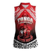 Custom Rugby Tonga MMT Women Sleeveless Polo Shirt Mana O Tonga - Polynesian Pride