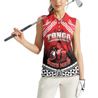 Custom Rugby Tonga MMT Women Sleeveless Polo Shirt Mana O Tonga - Polynesian Pride