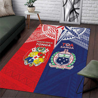 Rugby Samoa And Tonga Area Rug Toa Samoa With Mate Maa - Polynesian Pride