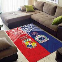 Rugby Samoa And Tonga Area Rug Toa Samoa With Mate Maa - Polynesian Pride