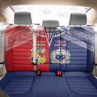 Rugby Samoa And Tonga Back Car Seat Cover Toa Samoa With Mate Maa - Polynesian Pride