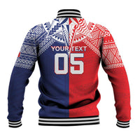 Custom Rugby Samoa And Tonga Baseball Jacket Toa Samoa With Mate Maa - Polynesian Pride