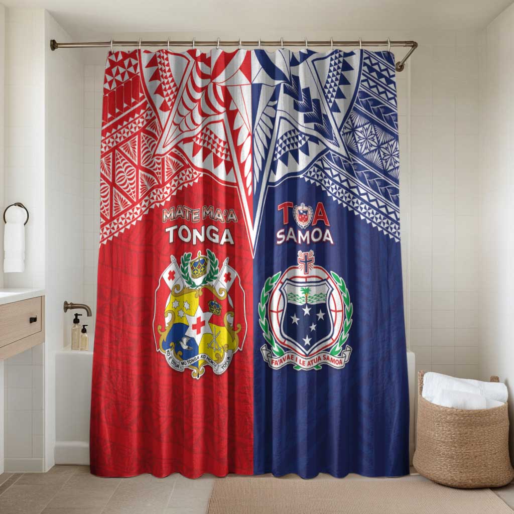 Rugby Samoa And Tonga Bathroom Set Toa Samoa With Mate Maa - Polynesian Pride