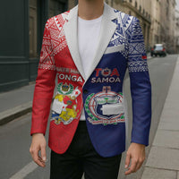 Custom Rugby Samoa And Tonga Blazer Toa Samoa With Mate Maa - Polynesian Pride