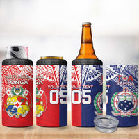 Custom Rugby Samoa And Tonga 4 in 1 Can Cooler Tumbler Toa Samoa With Mate Maa - Polynesian Pride
