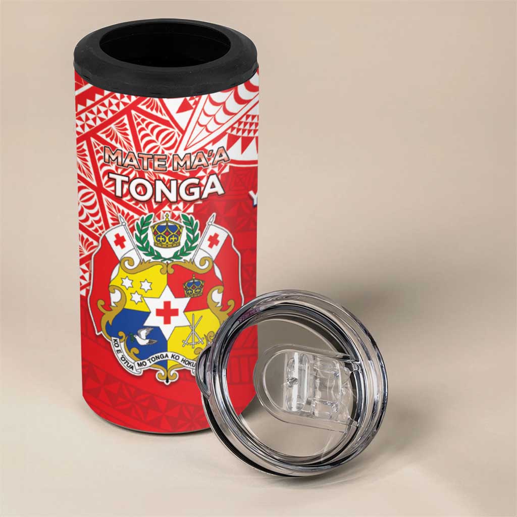 Custom Rugby Samoa And Tonga 4 in 1 Can Cooler Tumbler Toa Samoa With Mate Maa - Polynesian Pride