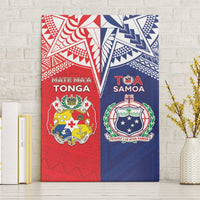 Rugby Samoa And Tonga Canvas Wall Art Toa Samoa With Mate Maa - Polynesian Pride