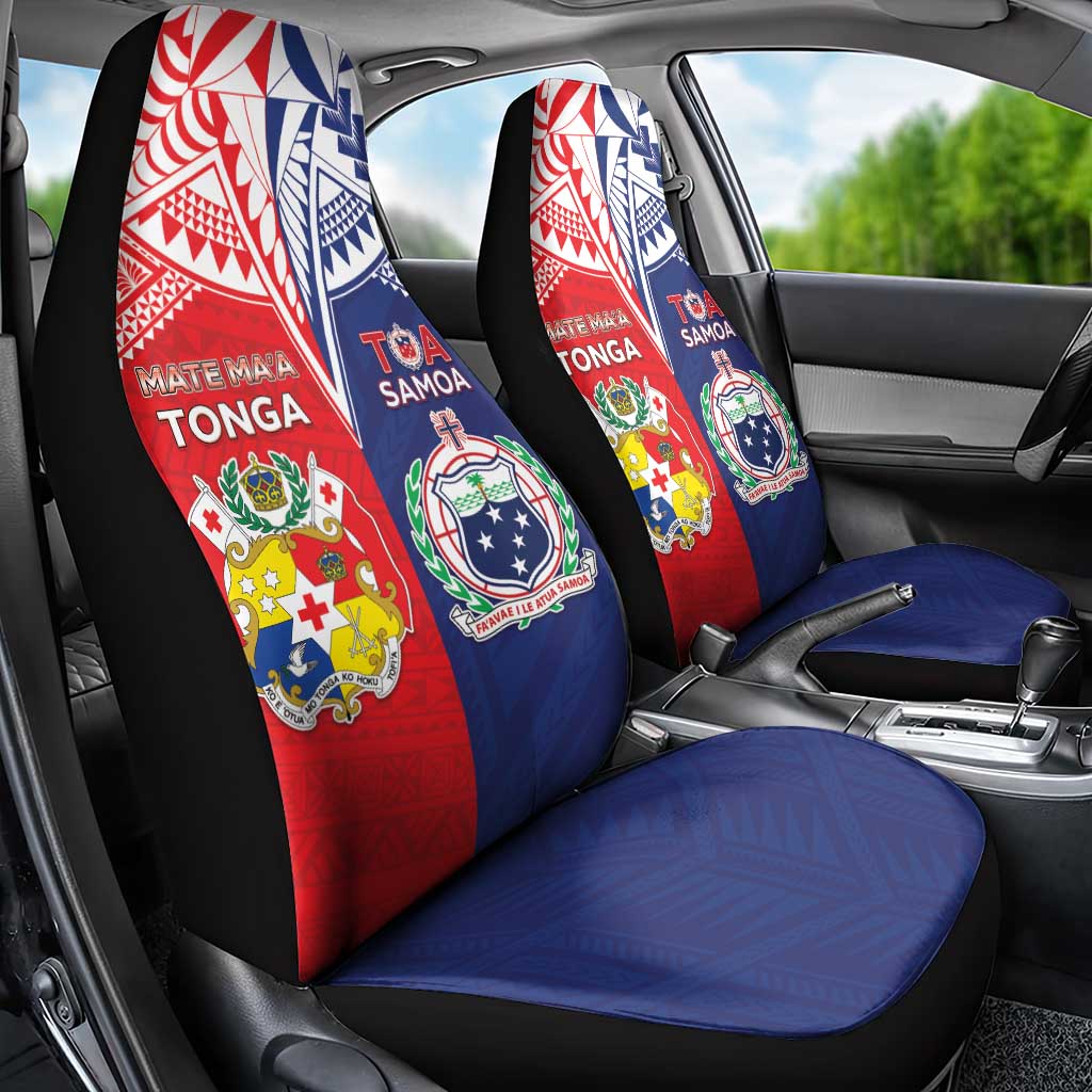 Rugby Samoa And Tonga Car Seat Cover Toa Samoa With Mate Maa - Polynesian Pride