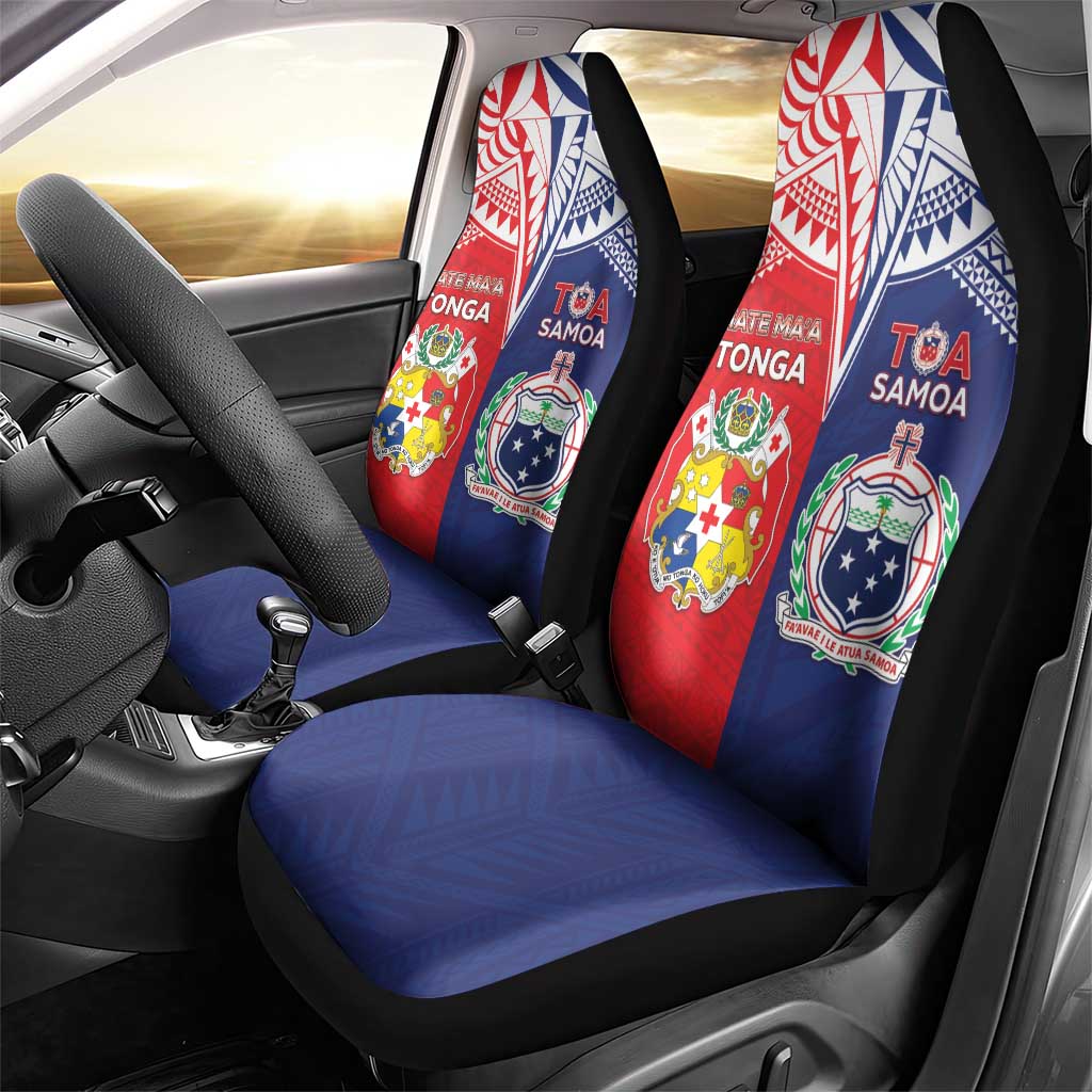 Rugby Samoa And Tonga Car Seat Cover Toa Samoa With Mate Maa - Polynesian Pride
