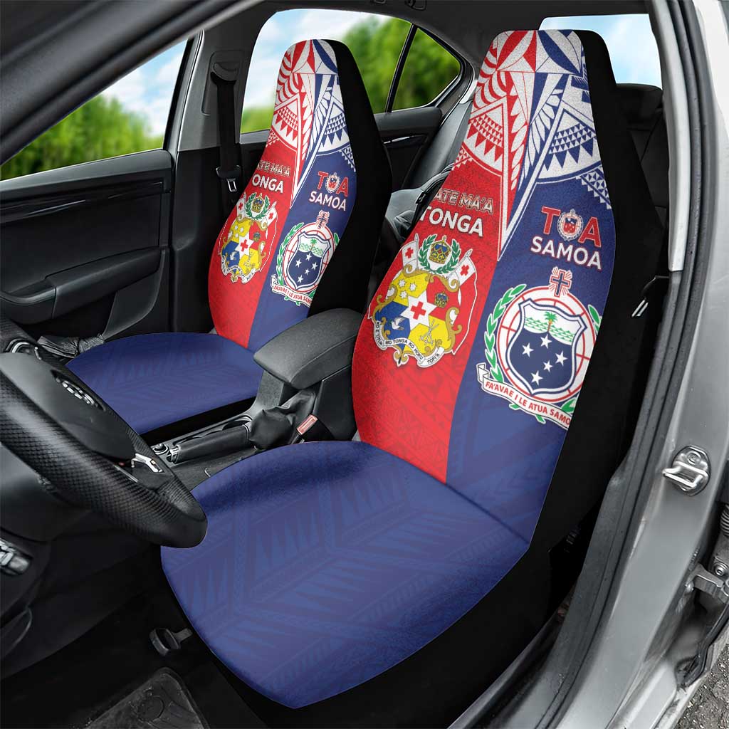 Rugby Samoa And Tonga Car Seat Cover Toa Samoa With Mate Maa - Polynesian Pride
