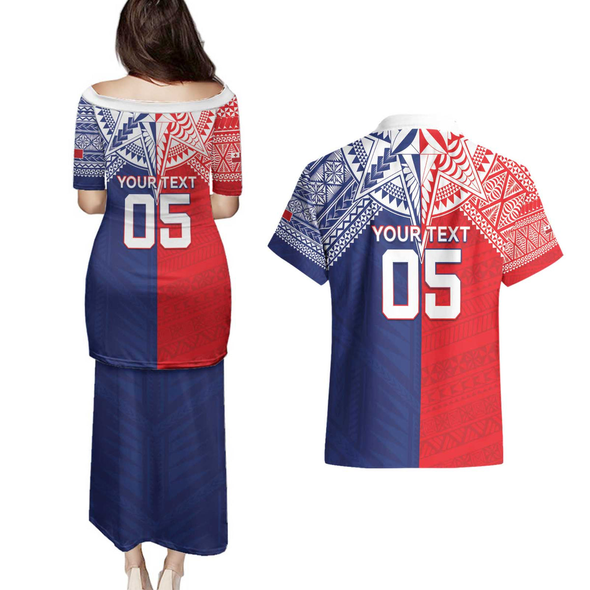 Custom Rugby Samoa And Tonga Couples Matching Puletasi and Hawaiian Shirt Toa Samoa With Mate Maa - Polynesian Pride